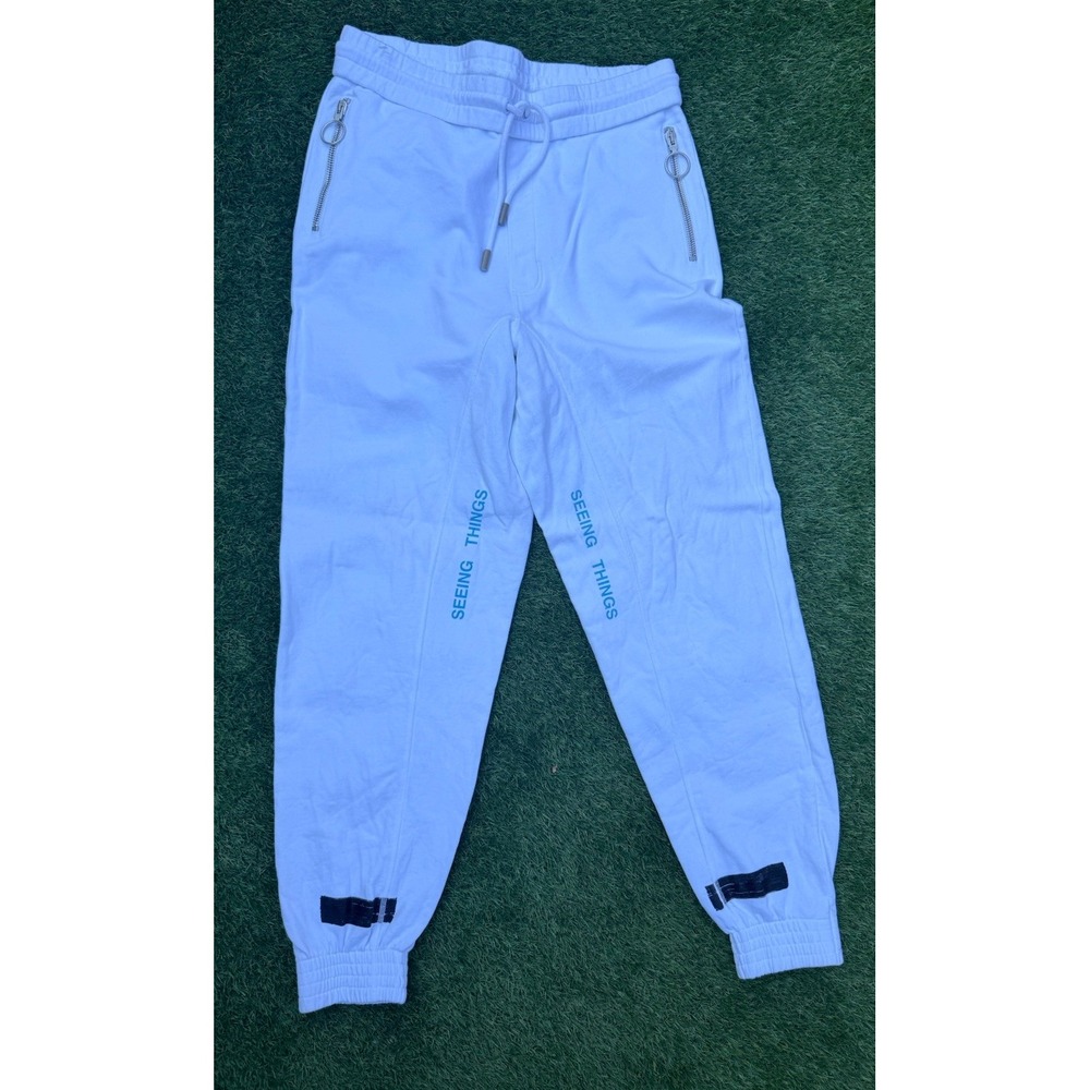 Off-White c/o Virgil Abloh "Seeing Things" White Sweatpants XL